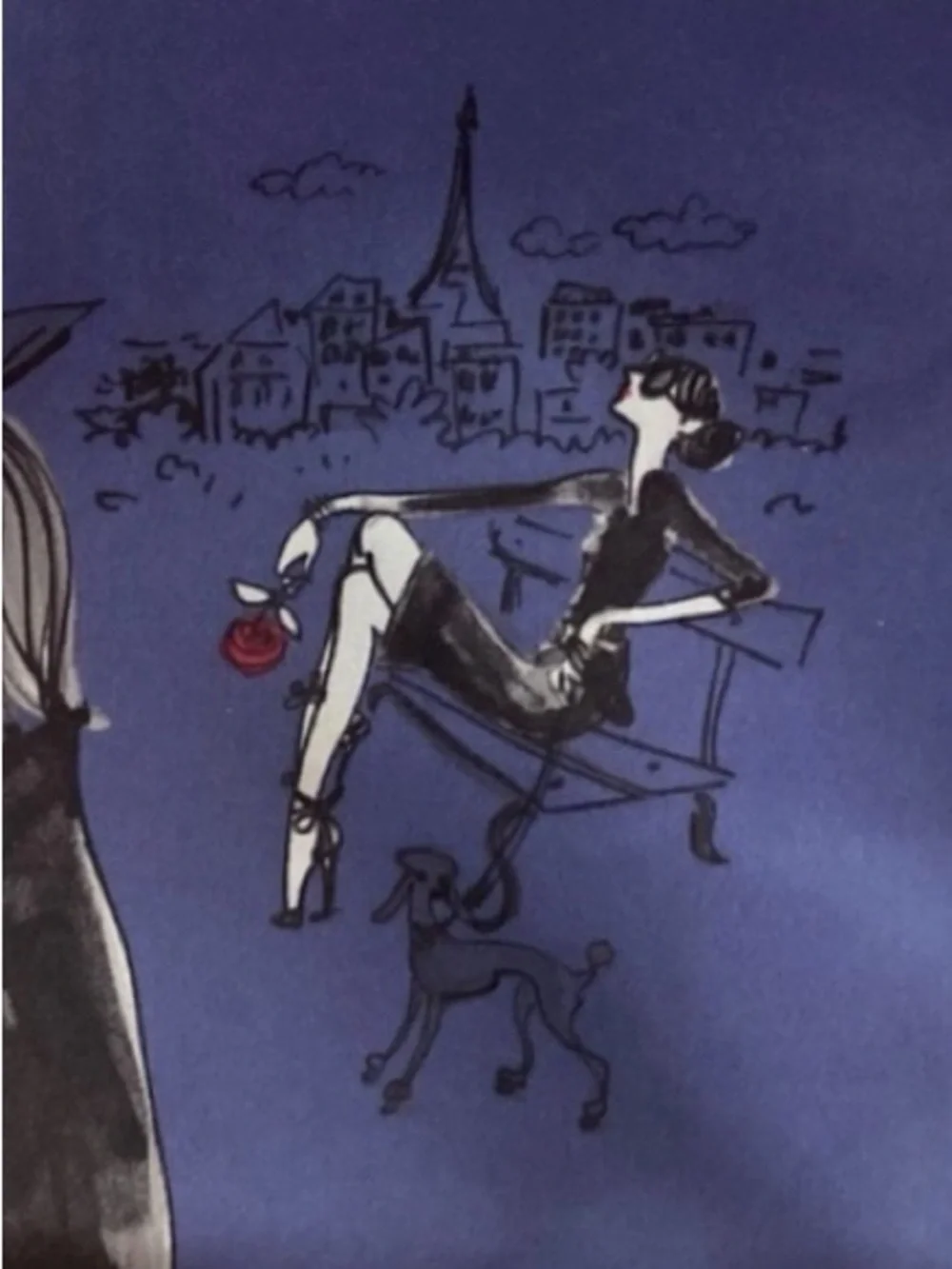 Lancome Lady In Paris /Poodle Purple Retro Hepburn-esq Cosmetic Bag